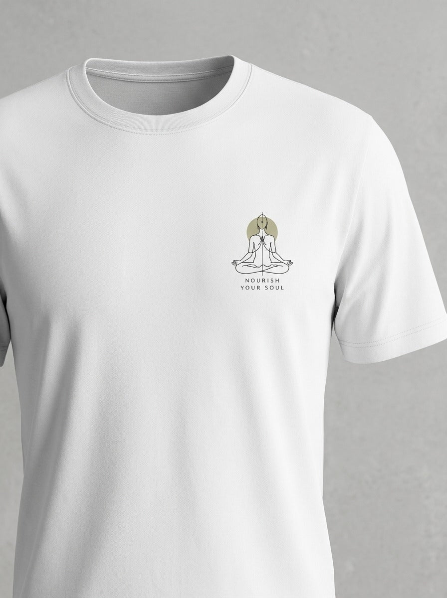 RIVANO Breathe Tee – White | Premium Mindfulness Graphic T-Shirt